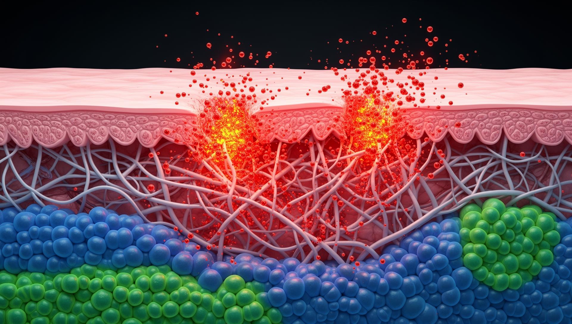 Oxidative stress skin cross-section